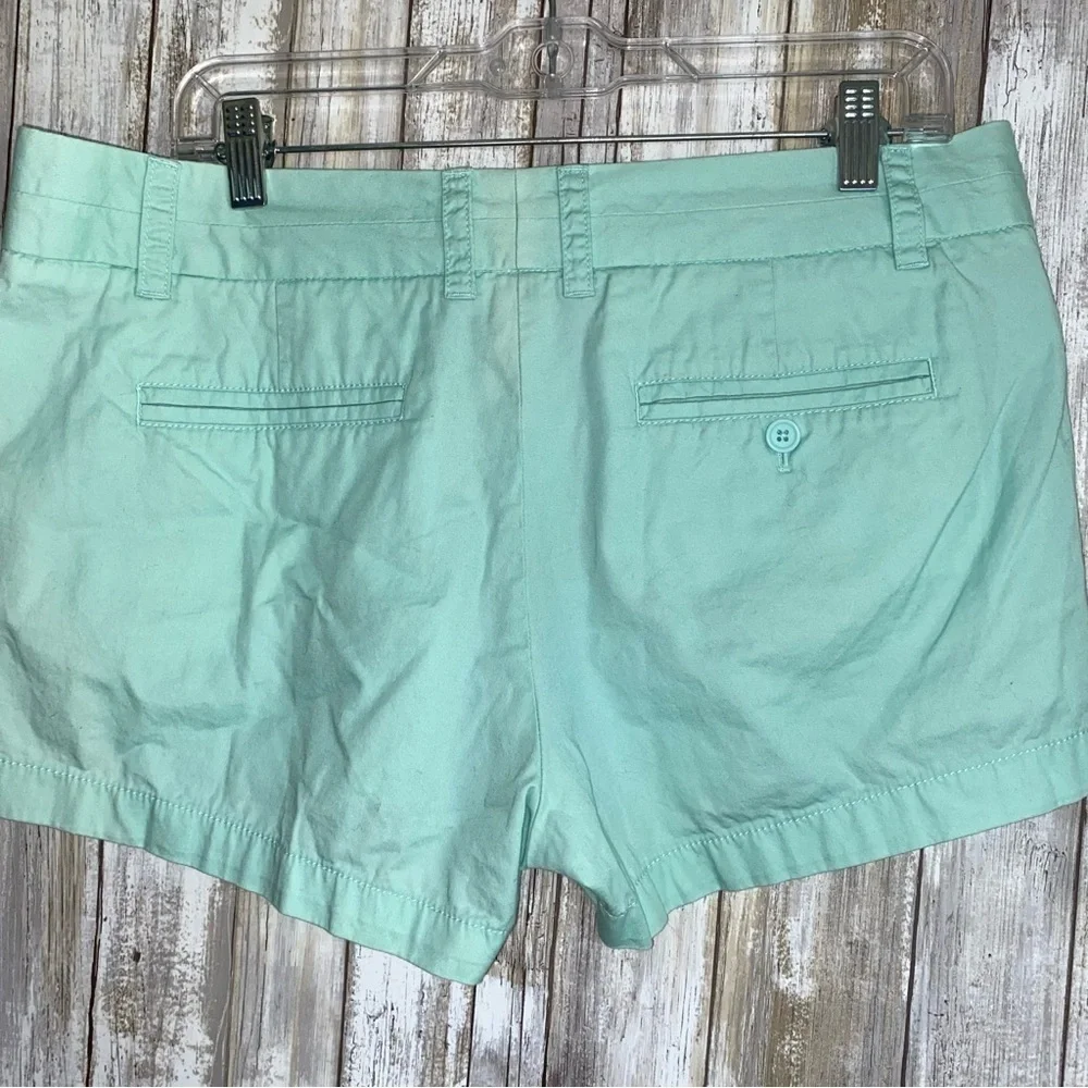 J.Crew Broken In Chino Shorts Size 10 Aqua Blue Casual Summer